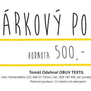 Dárkový poukaz Obuv Odehnal 500 dětský