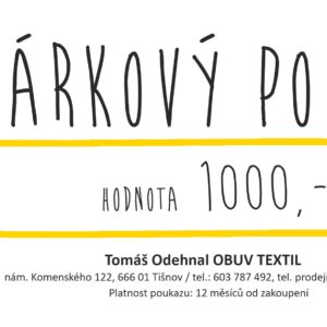 Dárkový poukaz Obuv Odehnal 1000 dětský